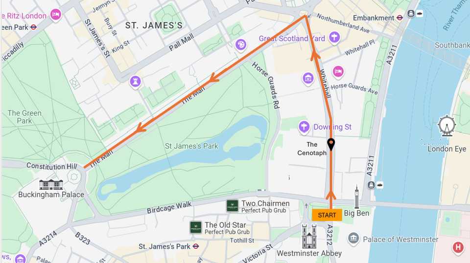 VE Day 80 Procession Route
